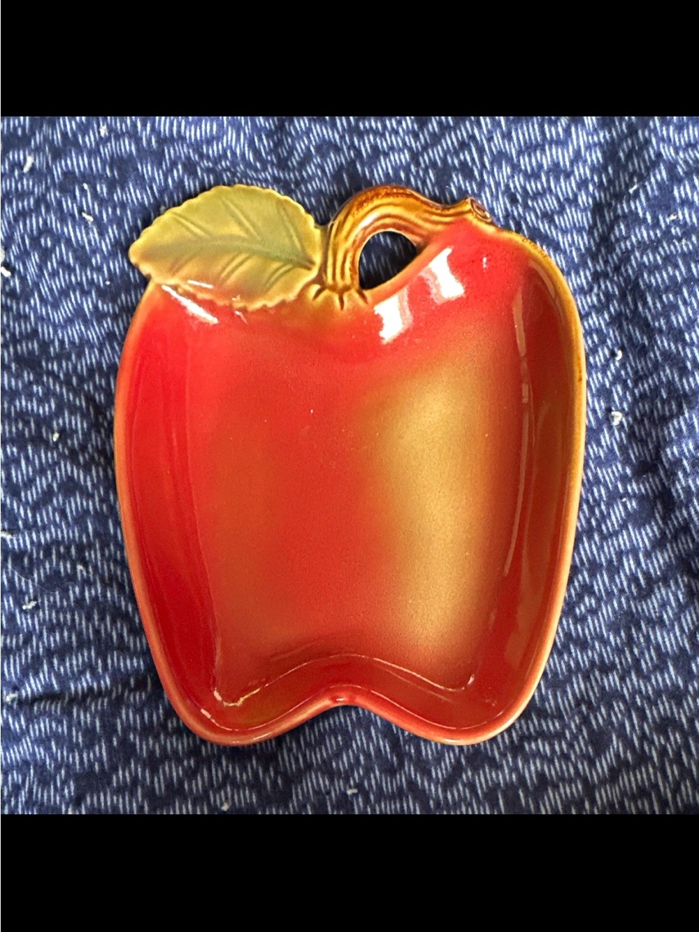 Decorative Red Apple Ceramic Serving Dish